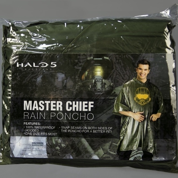 HALO 5 Guardians Master Chief Rain Poncho Marketing Instincts 2015 Rare Find New - Picture 9 of 9
